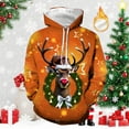 thumbnail image 3 of Xdzjlr Mens Christmas Hoodies Deer Print Hooded Sweatshirt Long Sleeve Pullover Warm Hoodie Holiday Season Casual Wear Xmas Outwear Yellow M, 3 of 3