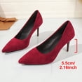 thumbnail image 5 of Miluxas Pointed Toe Pumps for Women, Closed Toe Stiletto High Heels, Comfortable Work office Dress Shoes, Classic Pumps for Wedding, Party Red 9(42), 5 of 9