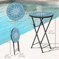 thumbnail image 3 of Outsunny Mosaic Patio Side Table, 14" Folding Balcony Table, Blue, 3 of 10