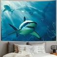 thumbnail image 2 of Orinice Shark Underwater Tapestry Wall Hanging Unique Style Graphic Tapestries for Home Wall Decor 50x40inch, 2 of 6