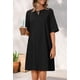 thumbnail image 2 of Vestido MEROKEETY para mujer 2025, verano, manga corta, negro, S, 2 of 9