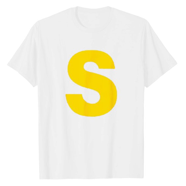 Camiseta de carnaval amarilla con la letra S - Corte ajustado, poliéster suave, transpirable, para primavera/verano/otoño - Tallas S-XXXL