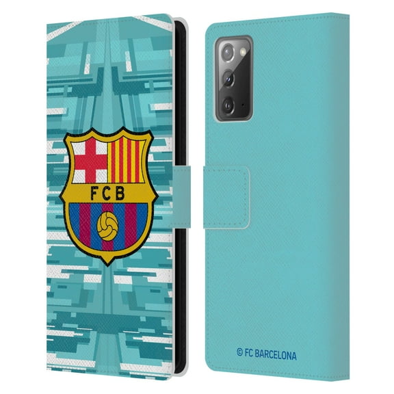 Head Case Designs Officially Licensed FC Barcelona 2019/20 Crest Kit Home Goalkeeper Leather Book Wallet Case Cover Compatible with Samsung Galaxy Note20 / 5G