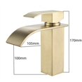 thumbnail image 2 of Robinet de Lavabo en Cascade Dorée Moderne pour Salle de Bain, Mitigeur Réglable Eau Chaude et Froide, 2 of 5