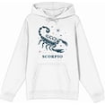 thumbnail image 4 of Scorpio Zodiac Sign Adult White Long Sleeve Hoodie-Medium, 4 of 6