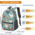 thumbnail image 3 of Rooster and Floral Blue Pattern 17" School Backpacks for Teens,Waterproof Oxford Fabric,S-Shape Padded Straps for School,Travel,Hiking,Camping, 3 of 6