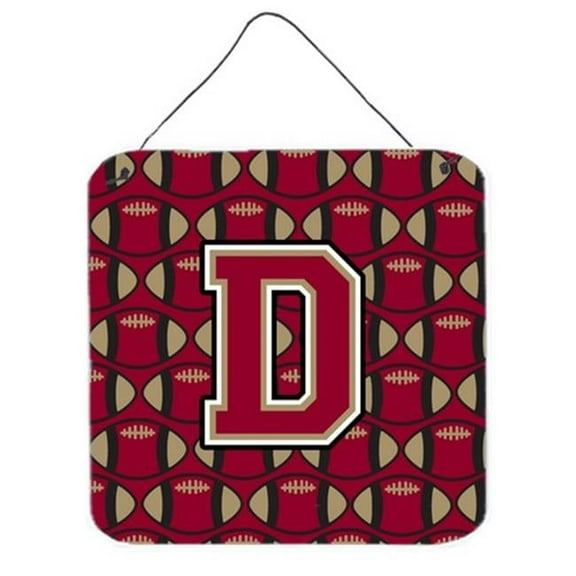 Letter X Football Garnet & Gold Wall or Door Hanging Prints