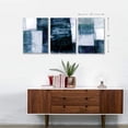 thumbnail image 3 of 3 Pieces Canvas Wall Art-Gray Blue Abstract Art Painting-Modern Canvas Artwork Wall Decor Ready to Hang 12''''x16'''', 3 Pieces, 3 of 6