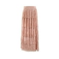 thumbnail image 2 of Dwaogom Women's A-Line Fairy Elastic Waist Tulle Midi Skirt Woman Mid-Length Tassels Solid Color Meringue A-Line Skirt, 2 of 9