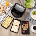 thumbnail image 4 of KotiCidsin Multifunction Waffle Maker, Croque Monsieur, Grill and Waffle Maker 3 in 1, High Power 750W, Black, 4 of 4