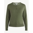thumbnail image 2 of Time and Tru Women's Fine Gauge Cardigan Sweater, Lightweight, Sizes XS-XXXL, 2 of 8