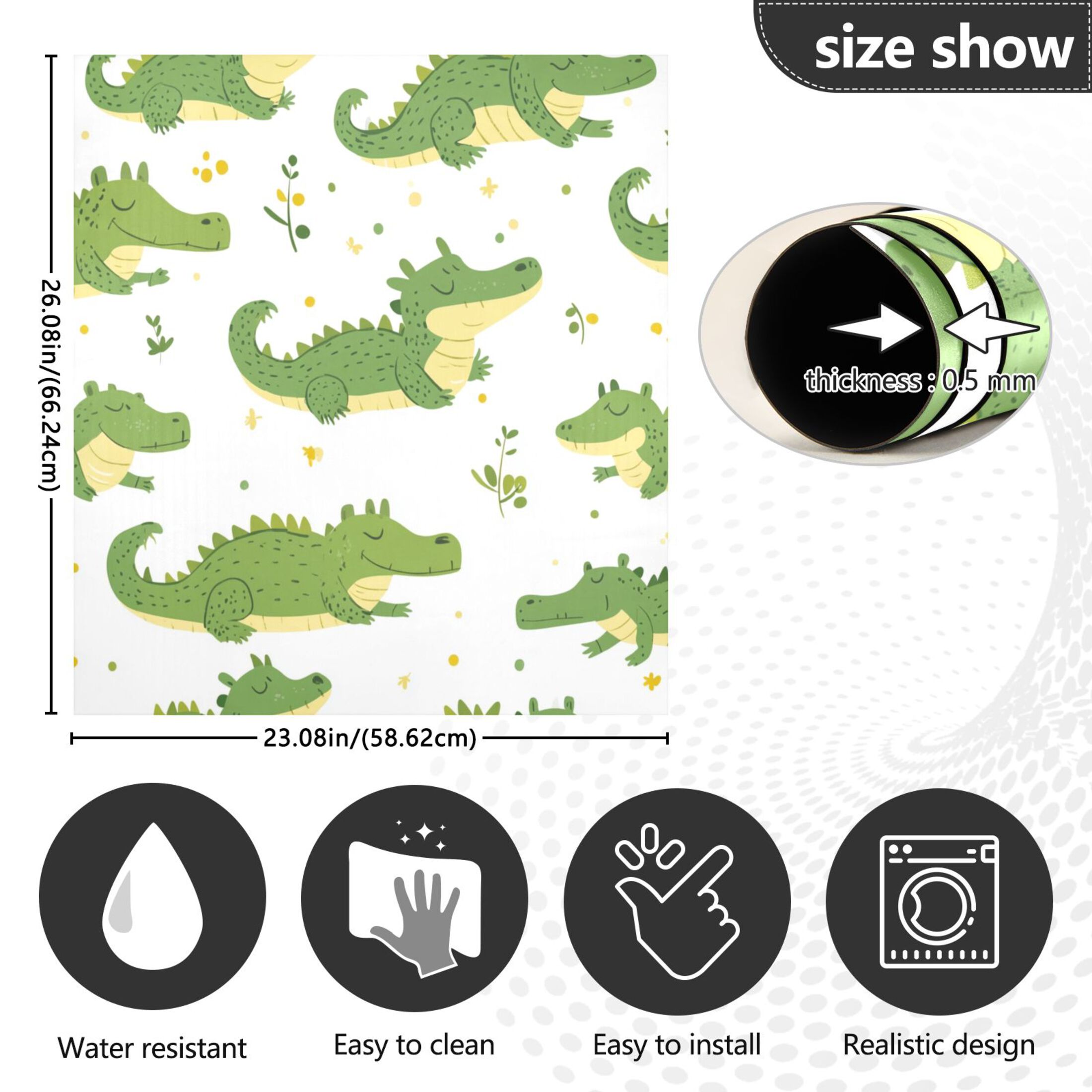 Dishwasher Magnetic Sticker 23x26 Inch Refrigerator Magnetic Sticker Washing Machine Magnetic Sticker Kitchen Panel Magnetic Sticker Home Decor Super Beautiful Crocodile