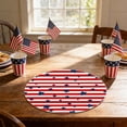 thumbnail image 6 of Btomtd Independence Day Placemats Set of 4, 14 Inch Round Red White Blue Table Mats, Washable Heat Resistant Decorative Place Mats for July 4th Dining & Party, Multicolor #06, 6 of 6