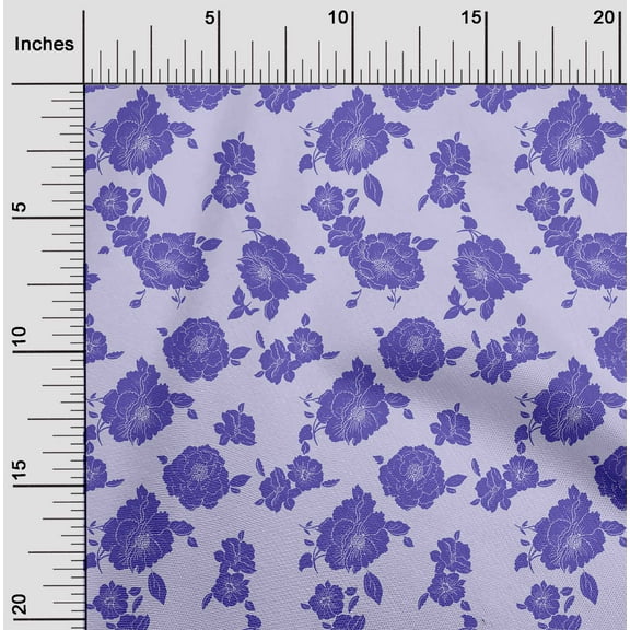 oneOone Cotton Poplin Light Purple Fabric Florals Sewing Fabric By The Yard Printed Diy Clothing Sewing Supplies 42 Inch Wide-2YK