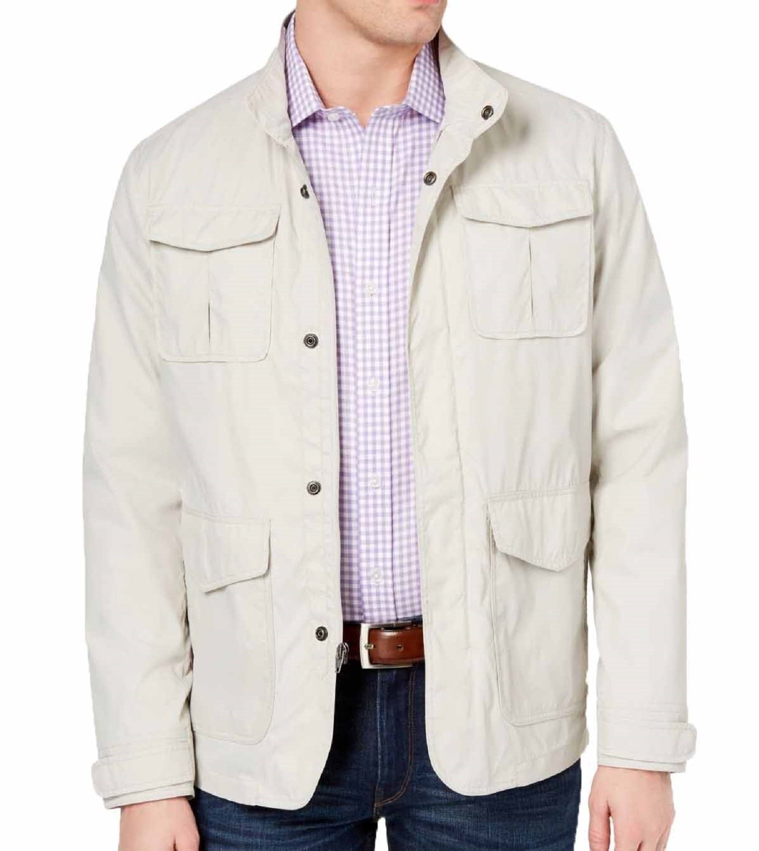 Tasso Elba Tasso Elba Mens FourPocket Jacket (Stone Wall, Small