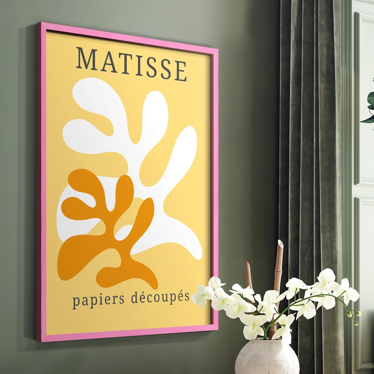 Matisse CCCLVII in Pink Solid Wood 16 x 20 Framed Print