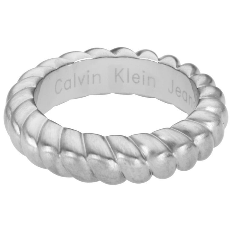 Silver KJ17AR010207 Jeans Waves Klein Ring Jewelry Calvin