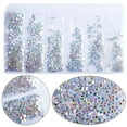 thumbnail image 1 of Herramientas para decoración de uñas, cristales para uñas, diamantes de imitación, cuentas redondas, piedras de vidrio planas, 6 tamaños para decoración de uñas, maquillaje, ropa, zapatos, diamantes d, 1 of 3