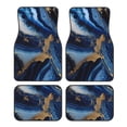 thumbnail image 1 of Honeii Navy Blue Marble Print Car Foot Mat Four-Piece Set - Front & Rear Universal Car Floor Mats for SUVs, Trucks, Sedans, 1 of 7