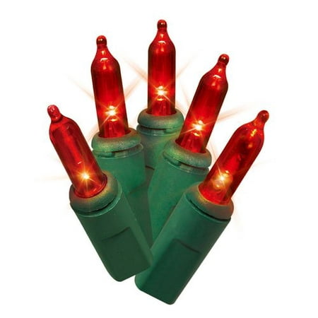 Holiday Time LED Incandescent Red Mini Lights, 50 Count - Walmart.com