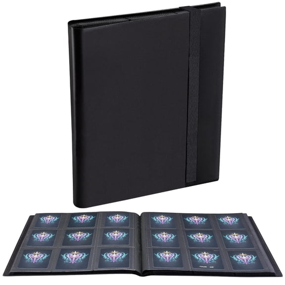 Card Binder,360 Pockets Upgraded Trading Card Binders,Cards Collection Binder 9 Pocket,Side Loading Yugioh Binder Book Holder for MTG,TCG,Sport,Football,Baseball Collector Cards - Black