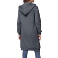 thumbnail image 4 of LAVA Womems Casual Full Zip Up Hoodie Long Oversized Sweatshirt Fall Hoodies with Pockets (Gray, 3XL), 4 of 10