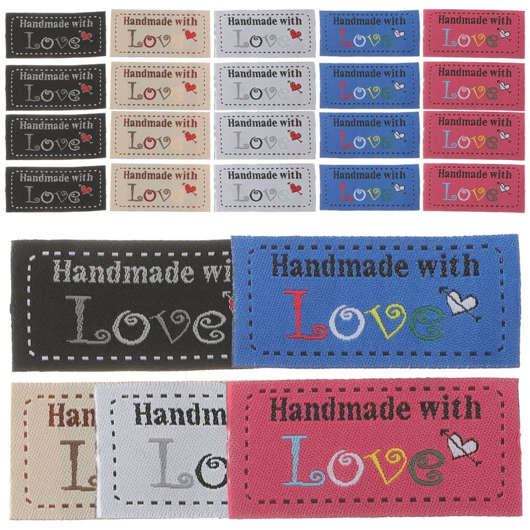 100pcs Handmade with Love Tags Sew In Labels Crochet Supplies Personalized Sewing  Labels 