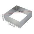 thumbnail image 4 of Stainless Steels Cake Rings NonStick Dessert Rings Pastry Mold Square Cake Decorating Mold Dessert Baking Tool Enduring 10 inches diagonally, 4 of 5