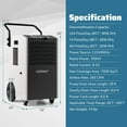thumbnail image 3 of Costway 154 Pints Commercial Dehumidifier with Pump Drain Hoses for Basements Job Sites, 3 of 10