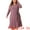 Purple, variant on Plus Size Ribbed Sweater Half Zip Front and Tie Waist Dress 1X Grey