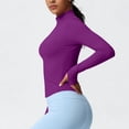 thumbnail image 4 of Abomasnow Women's Workout Jackets Zip Up Long Sleeve Mock Neck Athletic Jackets Casual Breathable Running Yoga Workout Jackets with Thumb Holes, 4 of 6