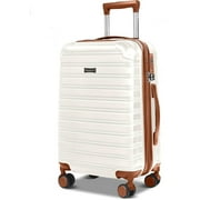 Hard Case Luggage Carry On Luggage Lightweight With Spinner Wheels Rolling Suitcase 22x14x9 Airline Approved PC+ABS With TSA Lock Hardshell Travel Carry On Size Hardside 20 Inch,Beige
