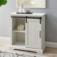thumbnail image 2 of 32" Sliding Grooved Door Accent Console in Brushed White, 2 of 5
