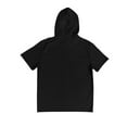 thumbnail image 4 of ZCFZJW Mens Casual Hoodie Shirts Short Sleeve Drawstring V Neck Hooded Pullover T-Shirts Loose Lightweight Comfy Baggy Workout Tees Shirt Tops Black M, 4 of 5