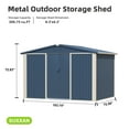 thumbnail image 4 of SUXXAN Metal Outdoor Storage Shed, 8.6×6.3 FT Steel Utility Tool Shed Storage House with Sliding Door, Metal Sheds Outdoor Storage for Backyard Garden Patio Lawn (H6'xW8.6'x D6.3') Blue&White, 4 of 4