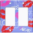 thumbnail image 6 of Metal Light Switch Plate Cover Lipstick Kisses Love Romance Violet LOV006, 6 of 13