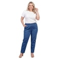 thumbnail image 4 of Turtle Bay New York Women's Lightweight Pull-On Stretch Denim Jeans, Elastic Waist Relaxed Fit Plus Sizes Available, 4 of 8