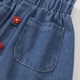 thumbnail image 6 of ZACPNCV Girl's Cute Denim Skorts Elastic Waist Straight Leg Skirt Shorts Blue 4-5 Years, 6 of 9