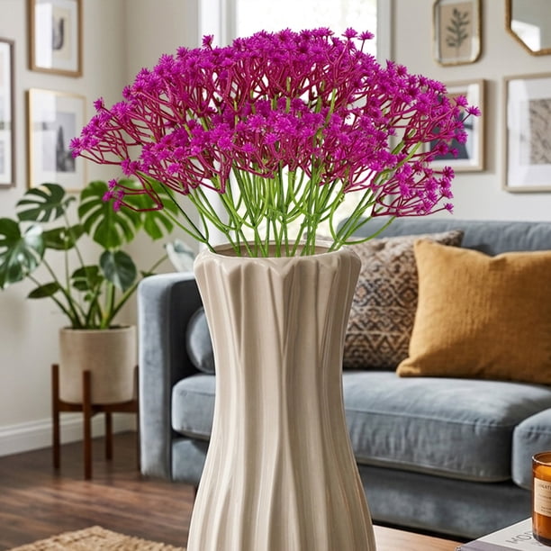 Flores artificiales de paniculata (Gypsophila) para decoración del hogar | Arreglos florales de seda realistas para mesas de salón | Decoración para oficinas o bodas, ideales para jarrones y ramos.