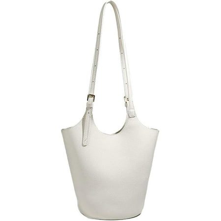 Zhengup Womens PU Leather Shoulder Bag Large Bucket Tote Purse Handbag Casual Top Handle Satchel 2pcs with Adjustable Strap