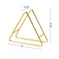 thumbnail image 2 of Modern Coaster Holder Triangle Gold Iron Metal Coaster Holder Mail Holder DVD Disc Holder Storage Caddy for Both Round and Square Coasters Fit 4 to 9 Pieces Coasters, 6Inch, 2 of 5