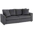 thumbnail image 1 of HOMCOM 3 Seater Sofa, Upholstered Sofa Couch for Bedroom, Dark Grey, 1 of 10