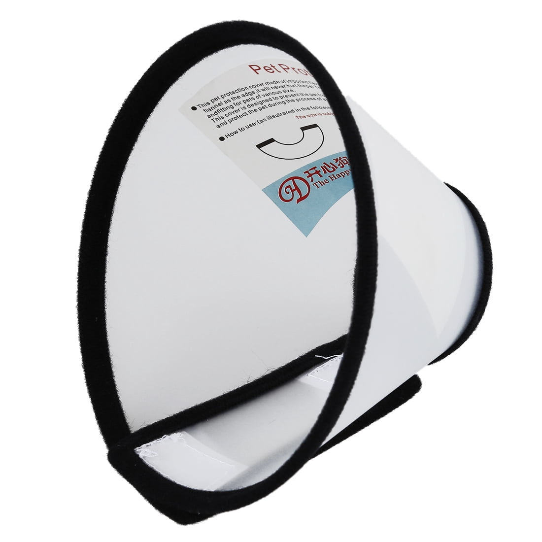Elizabethan Dog Cat Pet Wound Healing Cone E- Collar White with Black