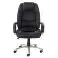 thumbnail image 3 of Famous Brand 1609BPUE-BLACK Saddle Stitched High Back Leather Chair, 3 of 4