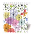 thumbnail image 1 of ABPHQTO Floral verde con hermosa mariposa y flores Cortina de ducha de tela de poliéster impermeable 150x180 cm, 1 of 2