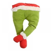 Keimprove Elf Legs for Christmas Decorations 15.7" Christmas Elf Stuffed Legs Stuck Tree Topper Grinch Elf Body Ornament Pose-able Plush Legs for Garland Tree Party Xmas Holiday Decor