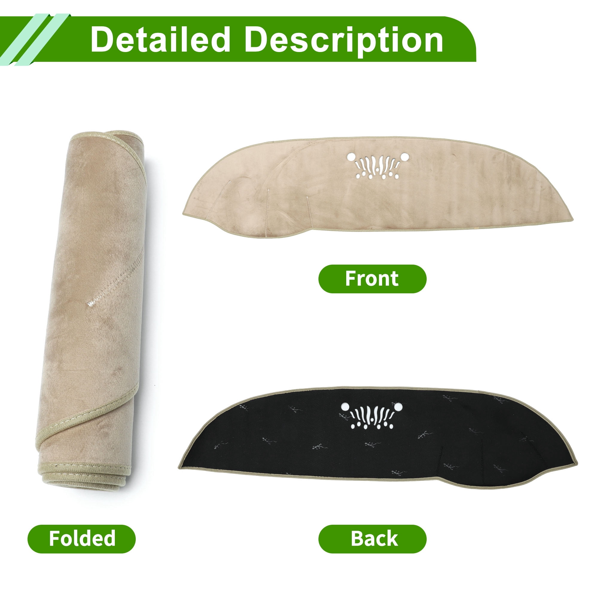 Unique Bargains Dash Cover for Kia Sorento 2016-2020 Non-Slip Center Console Mat Beige