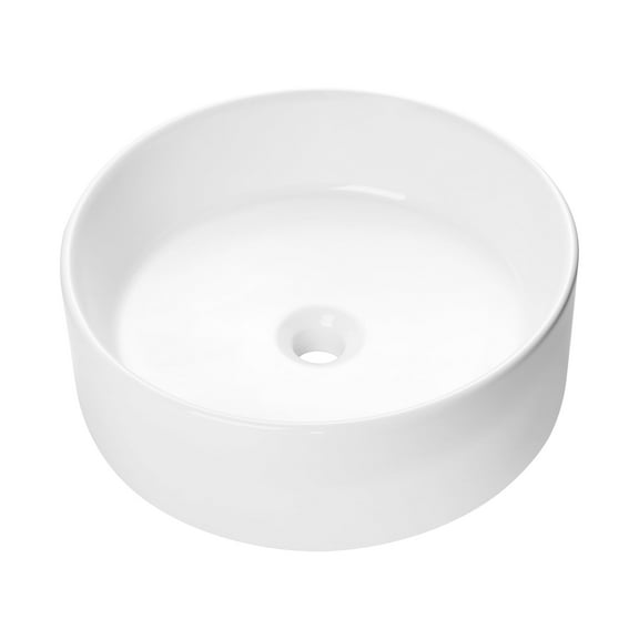 Dyconn Faucet Above Counter 18.31 x 18.31 Round Bathroom Ceramic Vessel Vanity Sink