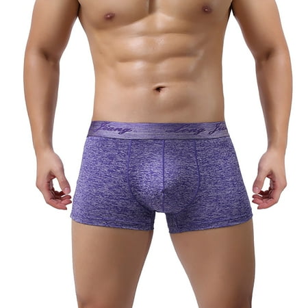 

Gubotare Men S Underwear Boxer Brief Mens Smooth Bikini Soft Pouch Enhancing Low Waist Skimpy Brief Underwear Purple XL