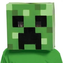 Minecraft Creepr Vacuform Green Polyester Halloween Costume Mask, for Adult